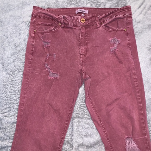 Refuge Sz 10 Burgundy Jeans - Picture 3 of 6